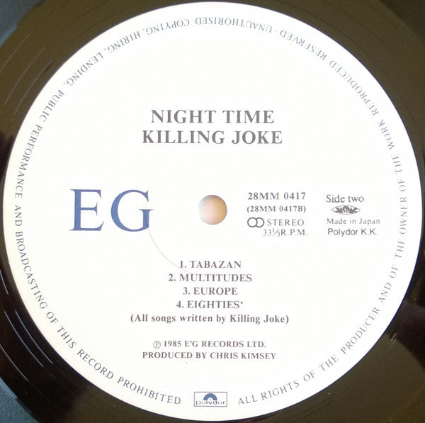 Killing Joke - Night Time (Vinyl, LP, Album) Very Good Plus (VG+) / Very Good (VG)