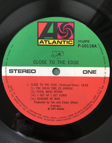 Yes - Close To The Edge = Kiseki (Vinyl, LP, Album, Reissue, Stereo) Very Good Plus (VG+) / Very Good Plus (VG+)