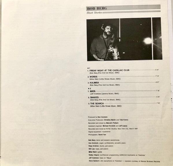 Bob Berg - Short Stories (Vinyl, LP, Album) Near Mint (NM or M-) / Very Good Plus (VG+)