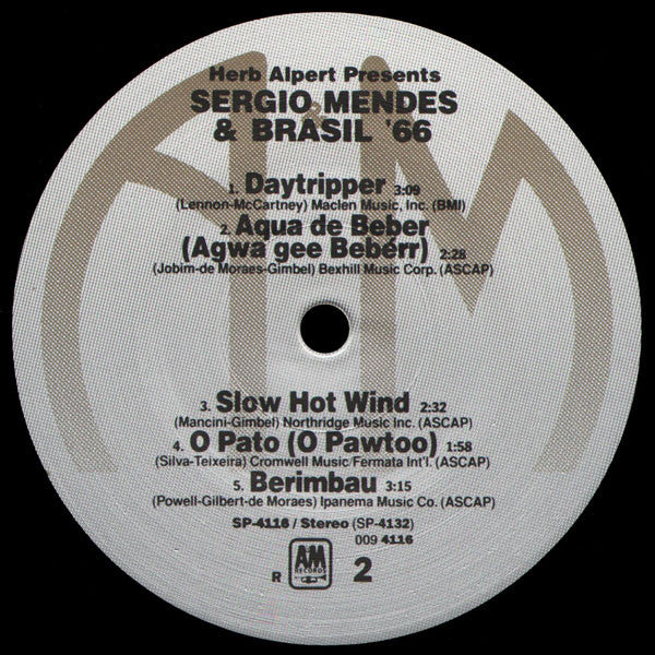 Herb Alpert - Herb Alpert Presents Sergio Mendes & Brasil '66 (Vinyl, LP, Album, Reissue) Very Good Plus (VG+) / Very Good (VG)