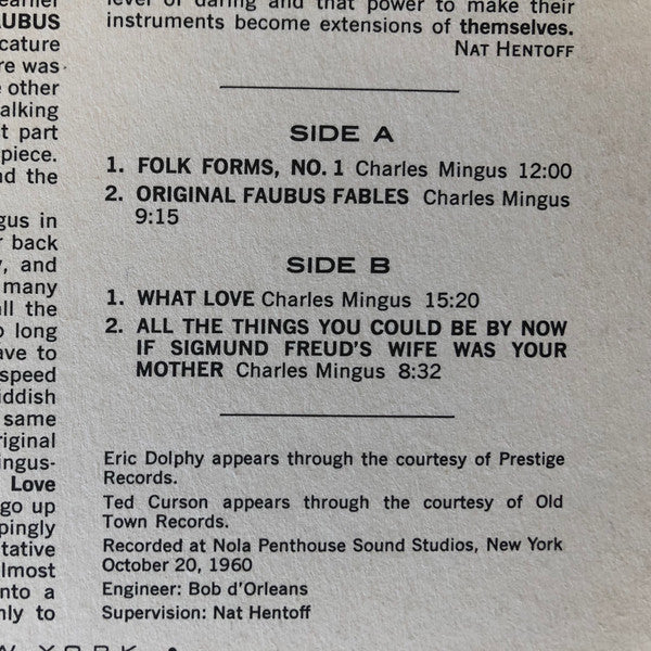 Charles Mingus - Presents Charles Mingus (Vinyl, LP, Album, Stereo, Reissue) Very Good Plus (VG+) / Near Mint (NM or M-)