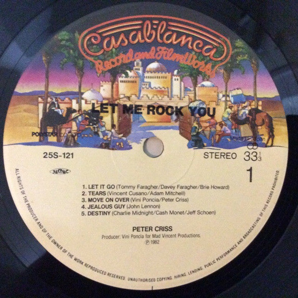 Peter Criss - Let Me Rock You (Vinyl, LP, Album) Very Good Plus (VG+) / Good Plus (G+)