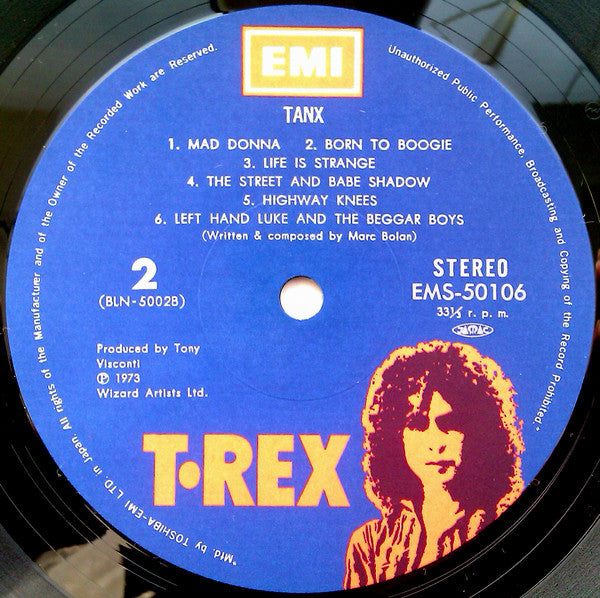 T. Rex - Tanx (Vinyl, LP, Album, Reissue) Very Good Plus (VG+) / Good Plus (G+)
