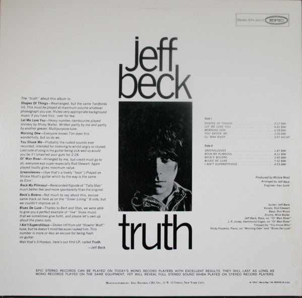 Jeff Beck - Truth (Vinyl, LP, Album, Reissue)