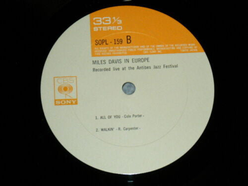 Miles Davis - Miles Davis In Europe (Vinyl, LP, Album, Reissue, Ste...