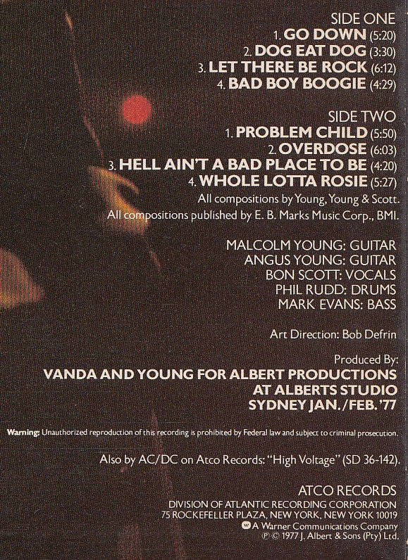 AC/DC - Let There Be Rock (Vinyl, LP, Album, Stereo)