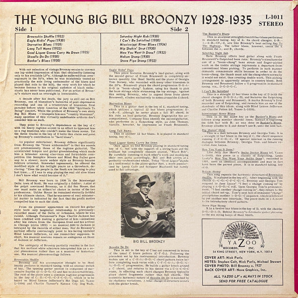 Big Bill Broonzy - The Young Big Bill Broonzy 1928-1936 (Vinyl, LP, Compilation, Reissue) Good Plus (G+) / Very Good (VG)