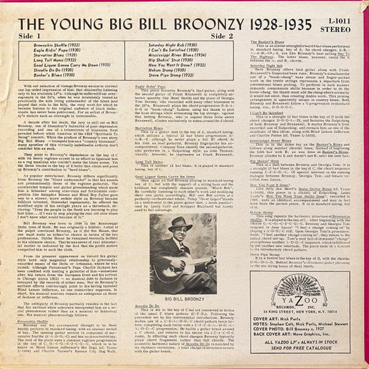Big Bill Broonzy - The Young Big Bill Broonzy 1928-1936 (Vinyl, LP, Compilation, Reissue) Good Plus (G+) / Very Good (VG)