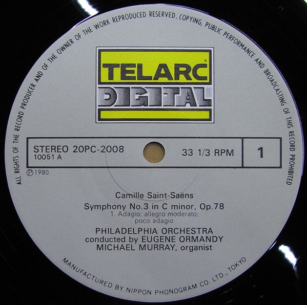 Camille Saint-Saëns - Symphony Nº3 «Organ» (Vinyl, LP, Stereo) Very Good Plus (VG+) / Very Good Plus (VG+)