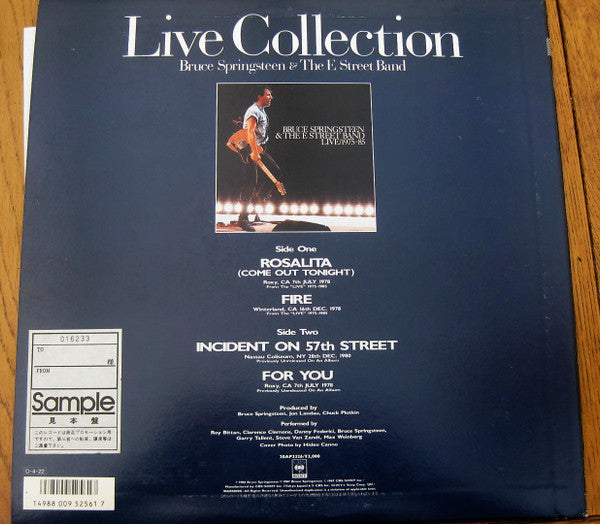 Bruce Springsteen & The E-Street Band - Live Collection (Vinyl, 12", 45 RPM, Maxi-Single, Promo) Near Mint (NM or M-) / Very Good (VG)