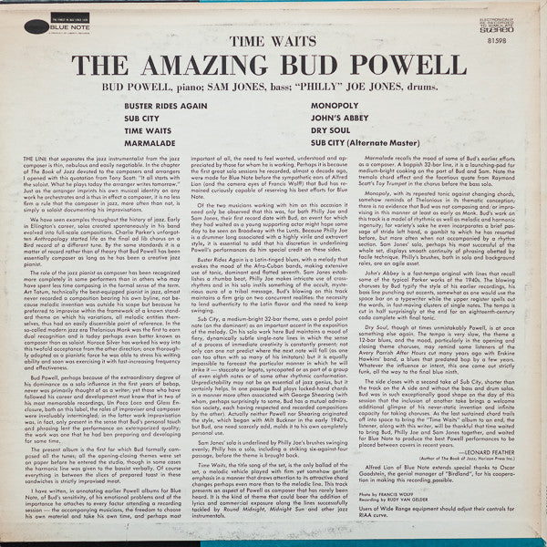 Bud Powell - Time Waits (Vinyl, LP, Reissue, Stereo)