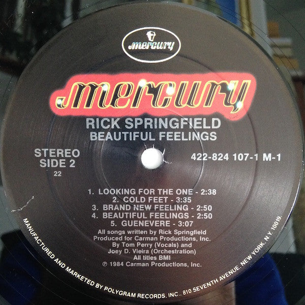 Rick Springfield - Beautiful Feelings (Vinyl, LP, Album, Stereo)