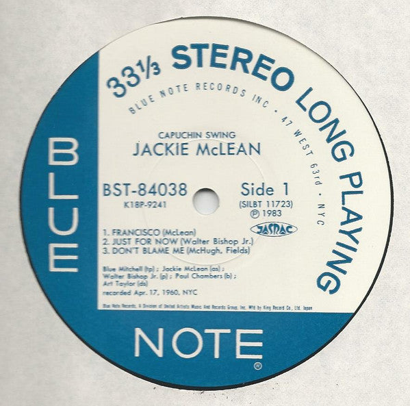 Jackie McLean - Capuchin Swing (Vinyl, LP, Album, Reissue, Stereo) Near Mint (NM or M-) / Very Good (VG)