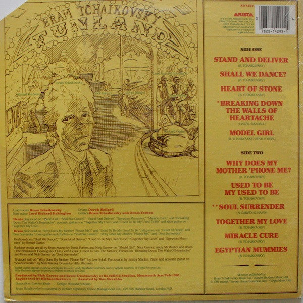 Bram Tchaikovsky - Funland (Vinyl, LP, Album) Good Plus (G+) / Very Good Plus (VG+)