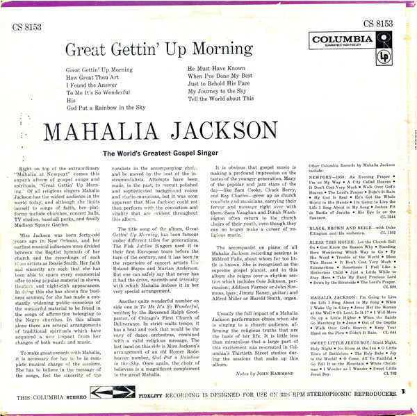 Mahalia Jackson - Great Gettin' Up Morning (Vinyl, LP, Album, Stereo) Very Good Plus (VG+) / Very Good Plus (VG+)