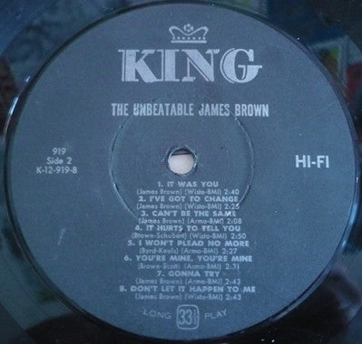 James Brown & The Famous Flames - The Unbeatable James Brown (Vinyl, LP, Album, Reissue, Mono) Good Plus (G+) / Very Good (VG)