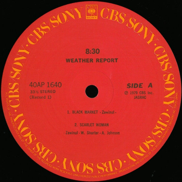 Weather Report - 8:30 (2xVinyl, LP, Album) Very Good (VG) / Very Good (VG)