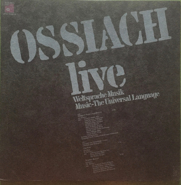 Various - Ossiach Live (Vinyl, LP, Album) Very Good Plus (VG+) / Very Good (VG)
