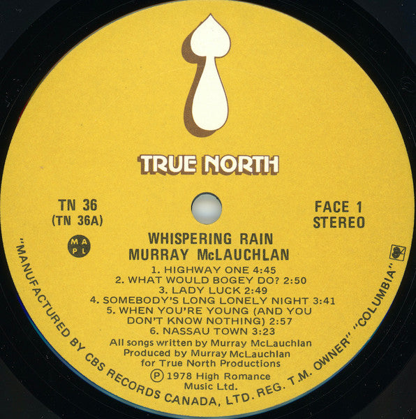 Murray McLauchlan - Whispering Rain (Vinyl, LP, Album) Very Good (VG) / Very Good (VG)