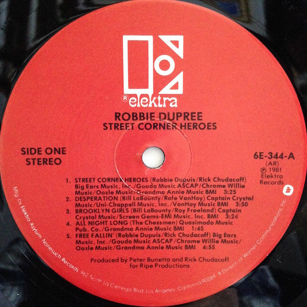 Robbie Dupree - Street Corner Heroes (Vinyl, LP, Album, Stereo)