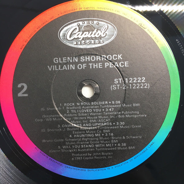 Glenn Shorrock - Villain Of The Peace (Vinyl, LP, Album) Very Good (VG) / Very Good (VG)
