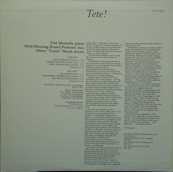 Tete Montoliu Trio - Tete! (Vinyl, LP, Album, Stereo)