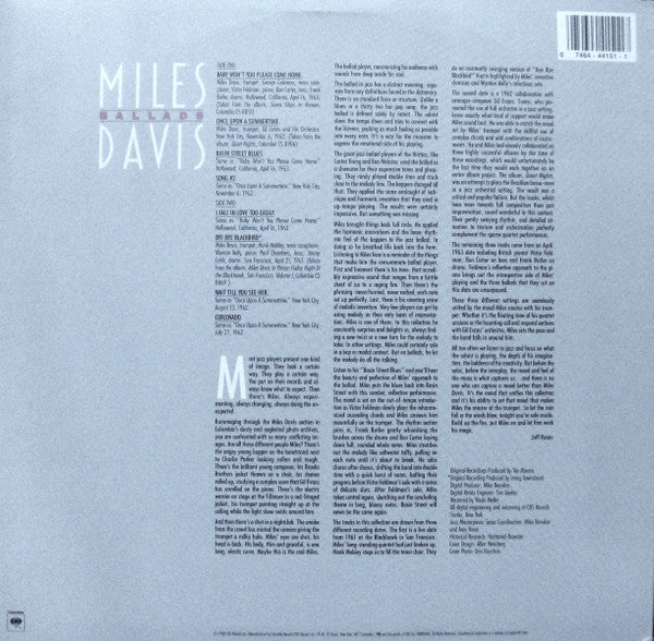 Miles Davis - Ballads (Vinyl, LP, Compilation, Remastered) Very Good (VG) / Very Good Plus (VG+)