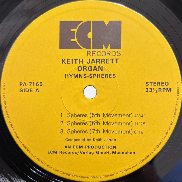 Keith Jarrett - Hymns Spheres = Hymn (2xVinyl, LP, Album) Very Good Plus (VG+) / Very Good (VG)