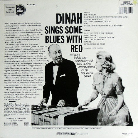 Dinah Shore - Dinah Sings Some Blues With Red (Vinyl, LP, Album, Reissue) Good Plus (G+) / Very Good (VG)