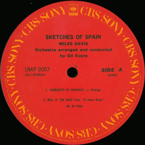 Miles Davis - Sketches Of Spain (Vinyl, LP, Album, Reissue, Stereo) Very Good Plus (VG+) / Very Good (VG)