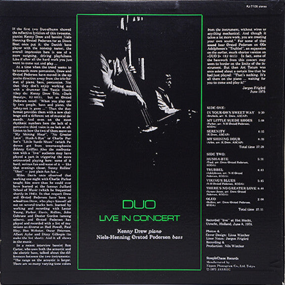 Kenny Drew - Duo Live In Concert (Vinyl, LP, Album)