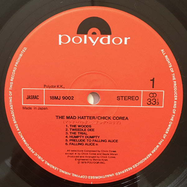 Chick Corea - The Mad Hatter (Vinyl, LP, Album, Limited Edition, Reissue) Very Good Plus (VG+) / Good (G)