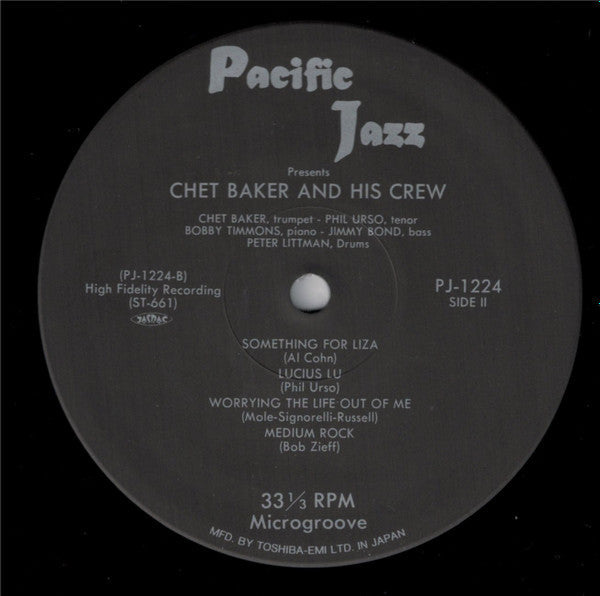 Chet Baker & Crew - Chet Baker & Crew (Vinyl, LP, Album, Reissue, Mono) Very Good Plus (VG+) / Very Good Plus (VG+)