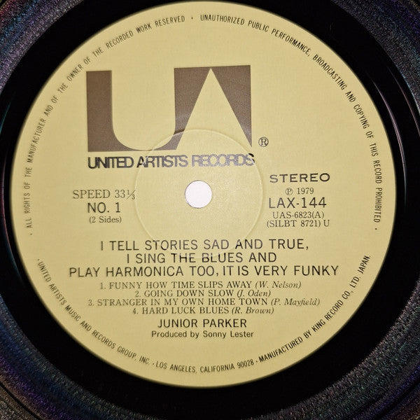 Little Junior Parker - I Tell Stories Sad And True I Sing The Blues And Play Harmonica Too It Is Very Funky (Vinyl, LP, Album, Reissue) Very Good Plus (VG+) / Very Good (VG)