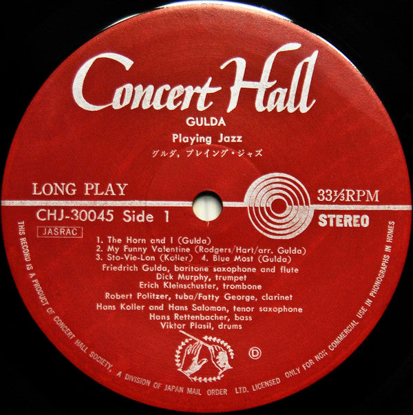 Friedrich Gulda - Playing Jazz (Vinyl, LP, Album, Stereo) Very Good Plus (VG+) / Very Good Plus (VG+)