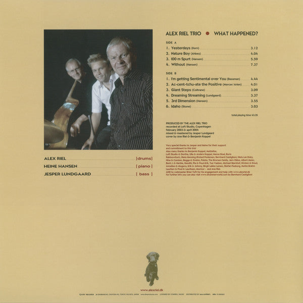 Alex Riel Trio - What Happened? (Vinyl, LP, Album, Limited Edition) Near Mint (NM or M-) / Near Mint (NM or M-)
