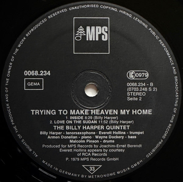 Billy Harper - Trying To Make Heaven My Home (Vinyl, LP, Album) Very Good (VG) / Very Good (VG)