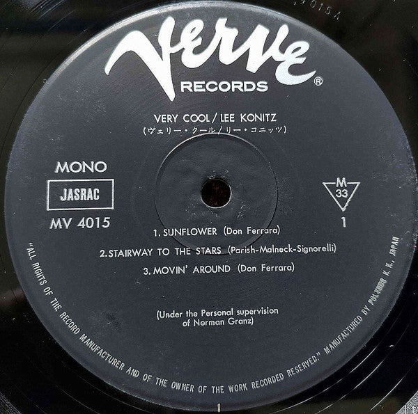 Lee Konitz - Very Cool (Vinyl, LP, Album, Reissue, Mono) Very Good Plus (VG+) / Very Good Plus (VG+)