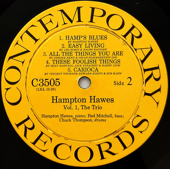 Hampton Hawes - Hampton Hawes Vol. 1: The Trio (Vinyl, LP, Album, M...