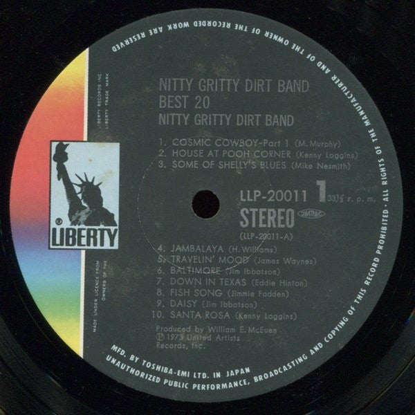 Nitty Gritty Dirt Band - Nitty Gritty Dirt Band Best 20 (Vinyl, LP, Compilation) Very Good Plus (VG+) / Very Good (VG)