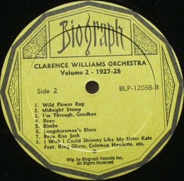 Clarence Williams And His Orchestra - 1927-1928 Vol. 2 (Vinyl, LP, Album, Compilation) Good Plus (G+) / Very Good (VG)