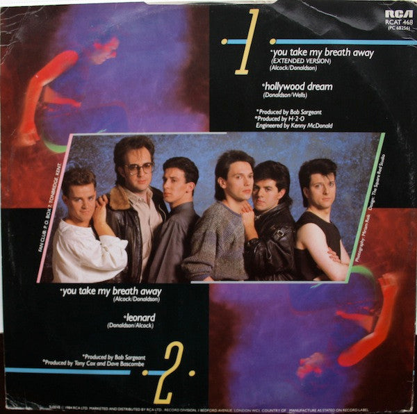 H2O (8) - You Take My Breath Away (Vinyl, 12", 45 RPM, Single) Very Good (VG) / Very Good Plus (VG+)