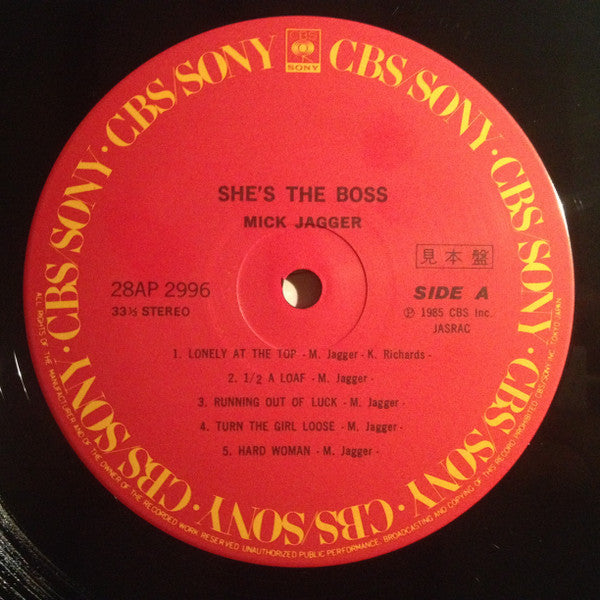 Mick Jagger - She's The Boss (Vinyl, LP, Album, Promo) Very Good Plus (VG+) / Very Good (VG)