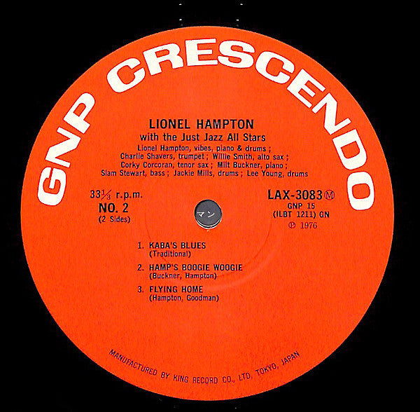 Lionel Hampton - Lionel Hampton And The Just Jazz All Stars (Vinyl, LP, Album, Reissue, Mono) Very Good Plus (VG+) / Very Good Plus (VG+)