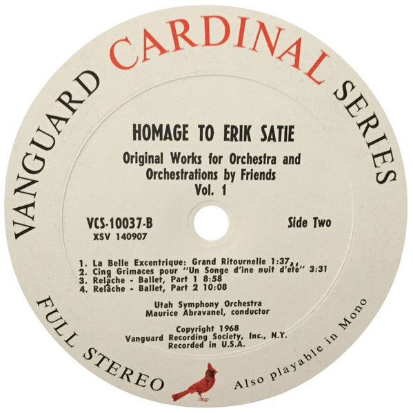 Erik Satie - Homage To Erik Satie (His Original Works For Orchestra As Well As Orchestrations By Friends) (2xVinyl, LP, Stereo) Very Good (VG) / Very Good Plus (VG+)