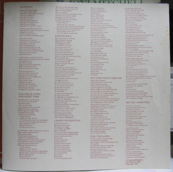 Joni Mitchell - For The Roses (Vinyl, LP, Album, Promo) Near Mint (NM or M-) / Good Plus (G+)