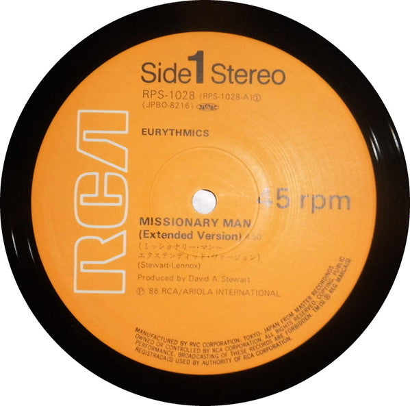 Eurythmics - Missionary Man (Vinyl, 12", 45 RPM, Maxi-Single) Very Good Plus (VG+) / Very Good (VG)