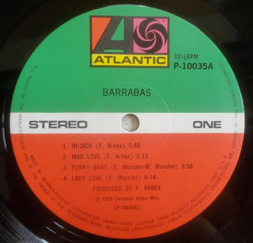 Barrabas - Barrabas (Vinyl, LP, Album) Very Good Plus (VG+) / Very Good (VG)