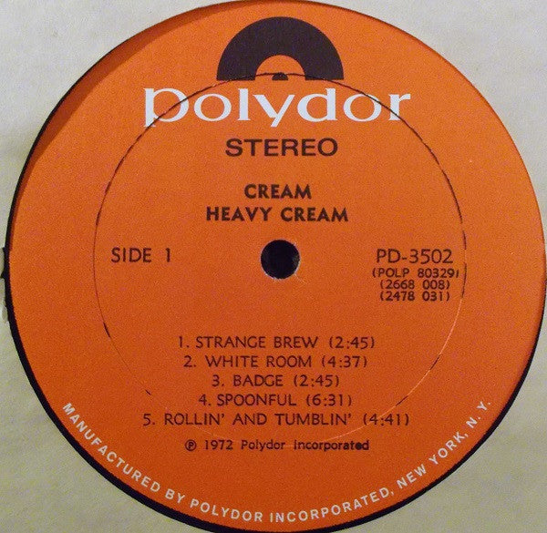 Cream (2) - Heavy Cream (2xVinyl, LP, Compilation, Stereo) Very Good (VG) / Good Plus (G+)