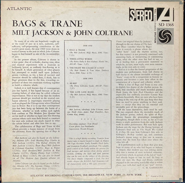 Milt Jackson - Bags & Trane (Vinyl, LP, Album, Stereo) Good Plus (G+) / Very Good Plus (VG+)